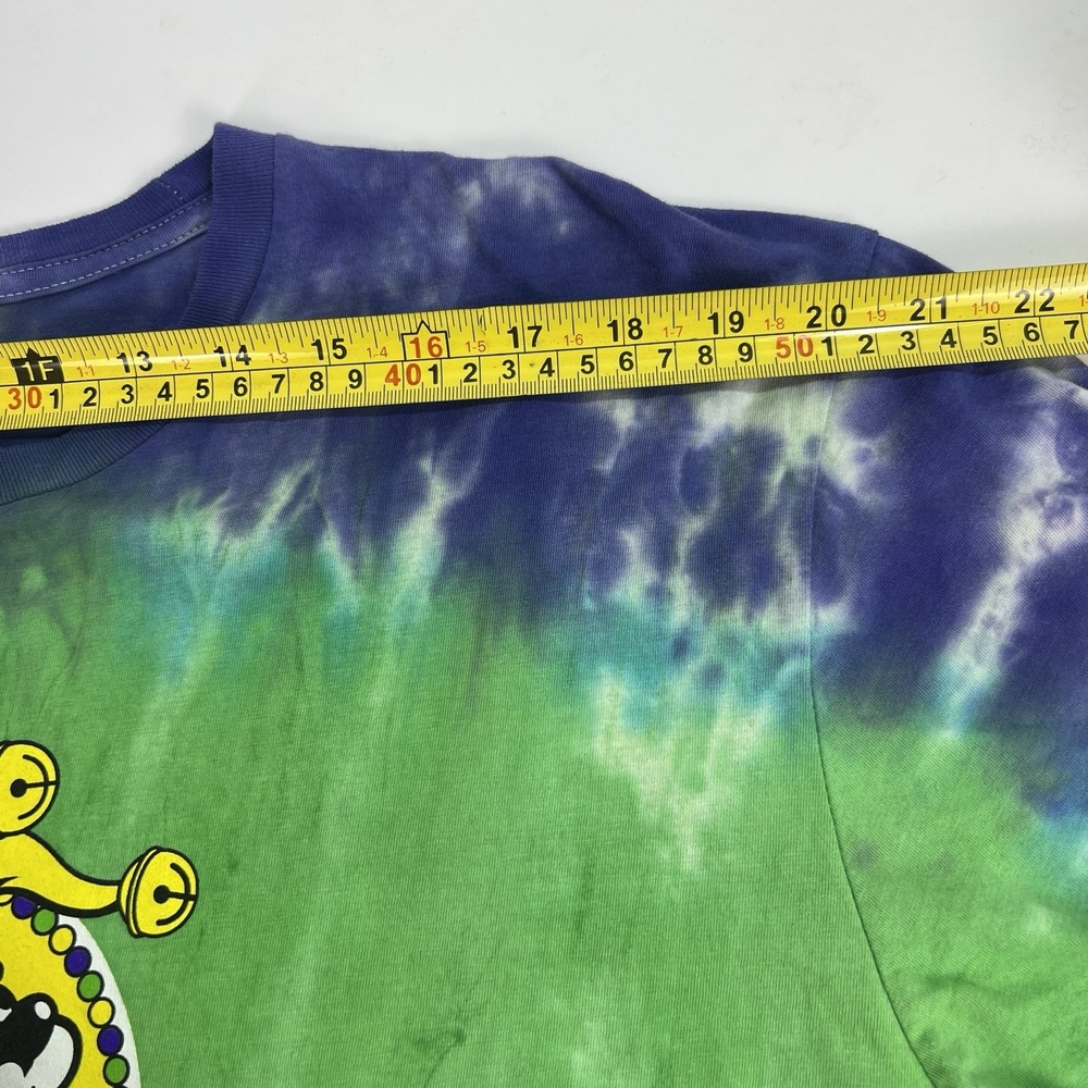 Buc-ee's Peace Love Mardi Gras T Shirt XL Tie Dye Blue Green Yellow New Orleans - Picture 9 of 12